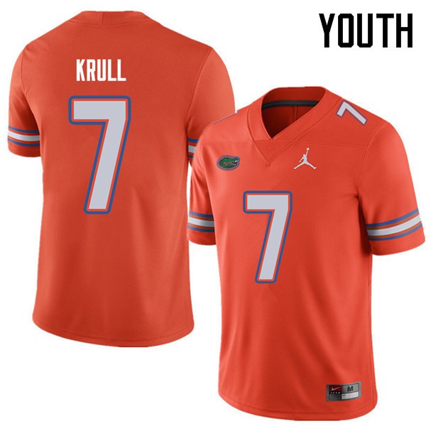 Jordan Brand Youth #7 Lucas Krull Florida Gators College Football Jersey Orange